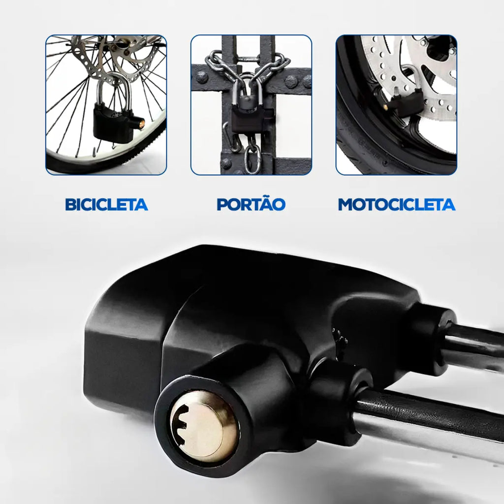 Cadeado Antifurto com Alarme 110dB com Sensor de Movimento