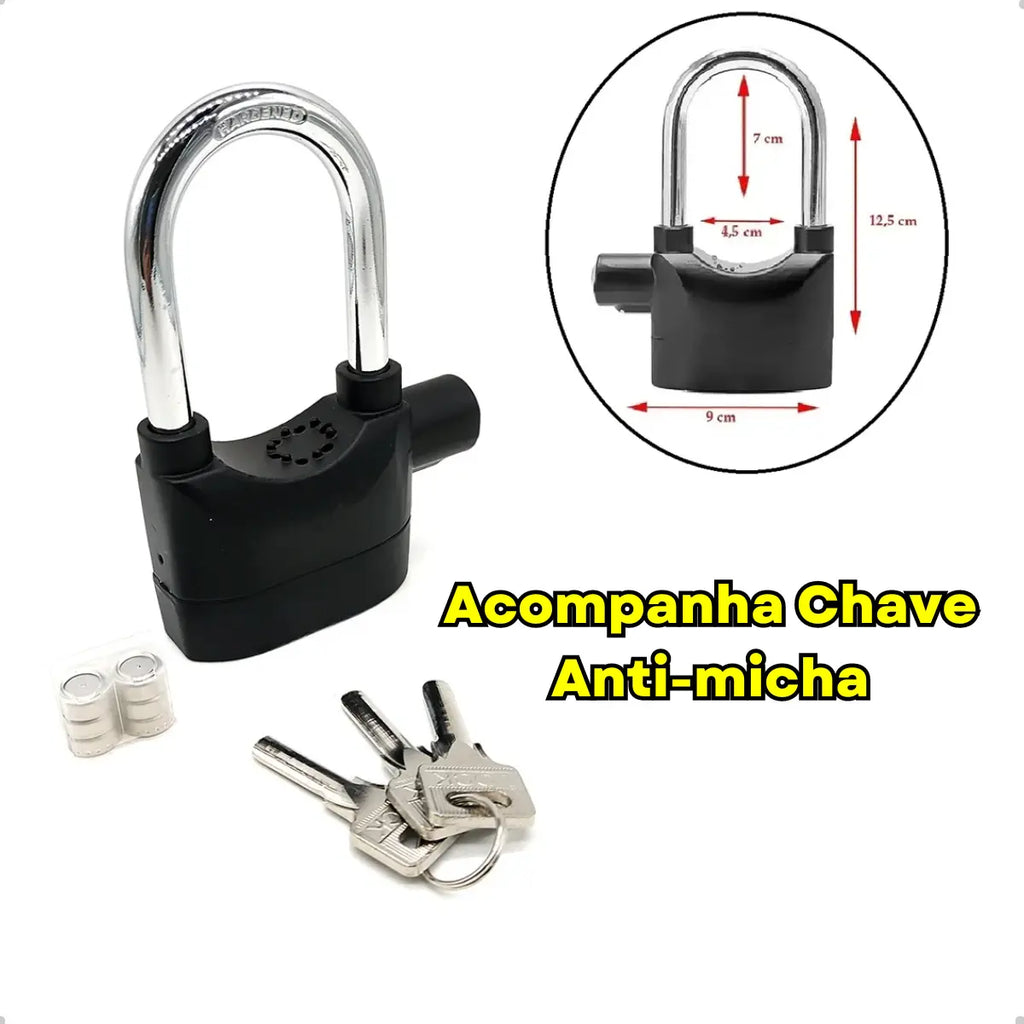 Cadeado Antifurto com Alarme 110dB com Sensor de Movimento