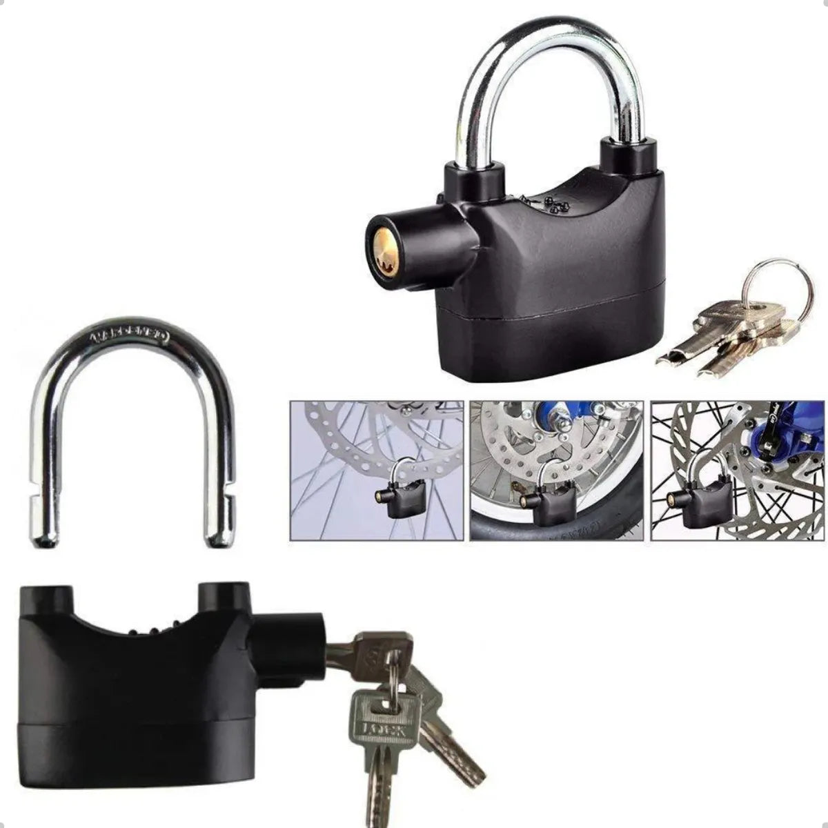 Cadeado Antifurto com Alarme 110dB com Sensor de Movimento