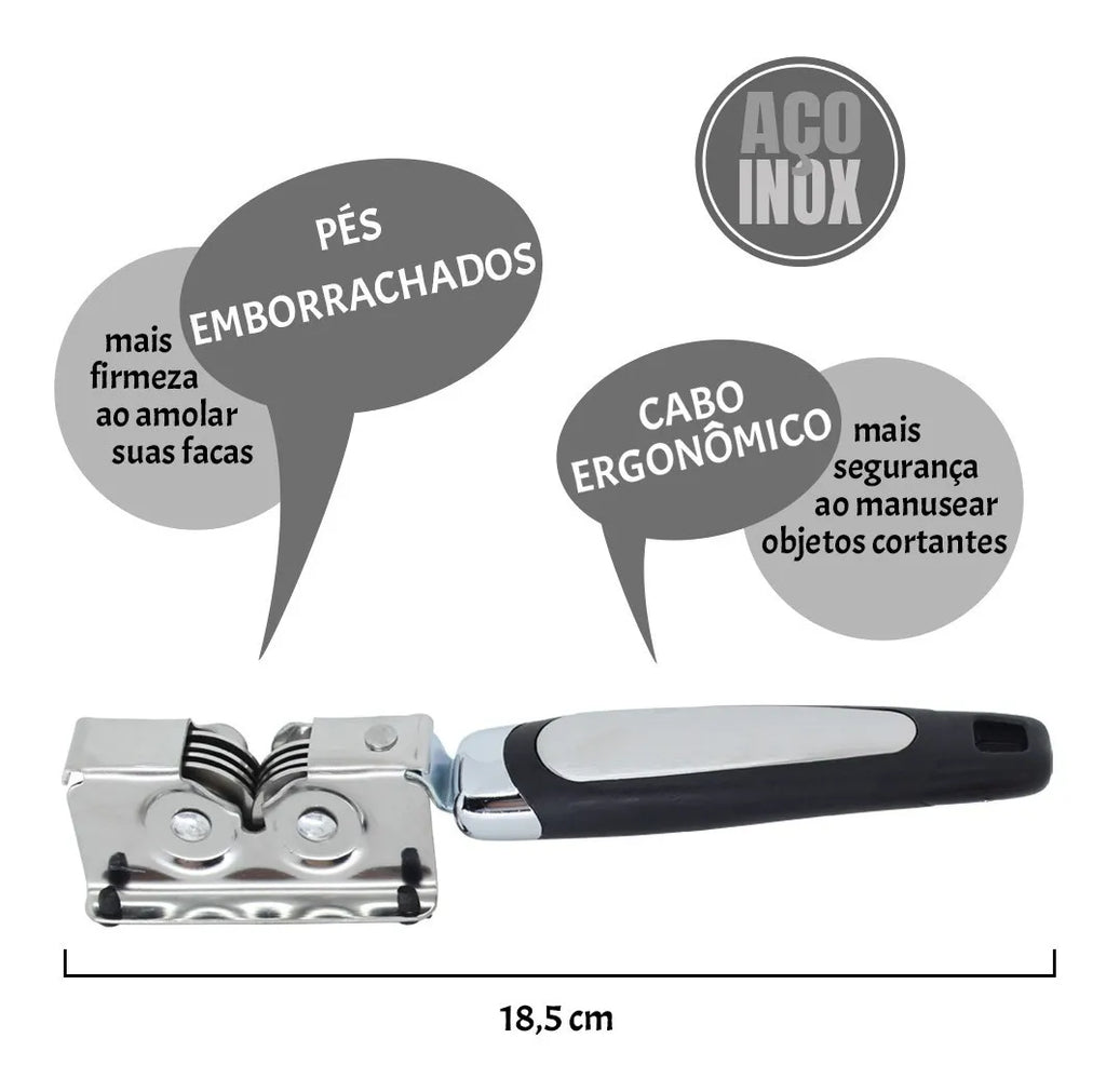 Amolador Afiador De Facas Tesouras Aço Inox Profissional