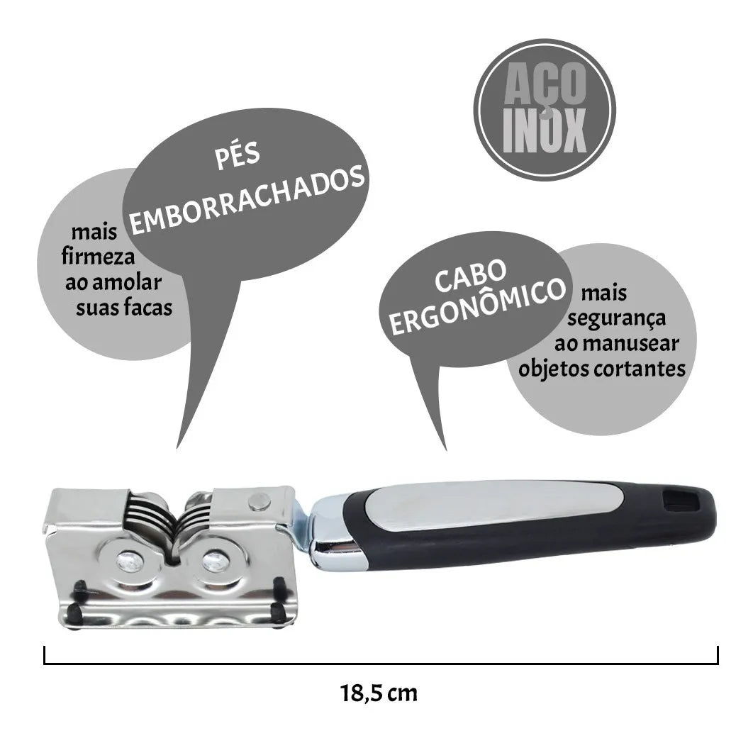 Amolador Afiador De Facas Tesouras Aço Inox Profissional